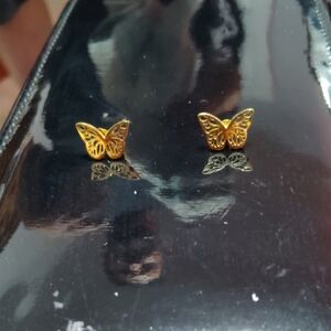 Delicate Gold Butterfly Earrings